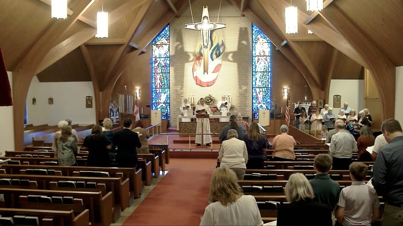 Good Shepherd congregation in Sunday worship